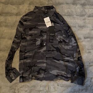 Rails silk camo print shirt